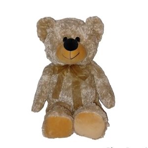Teddy Bear Tan Beige Teddy Bear with Satin Bow Atico International USA 16"